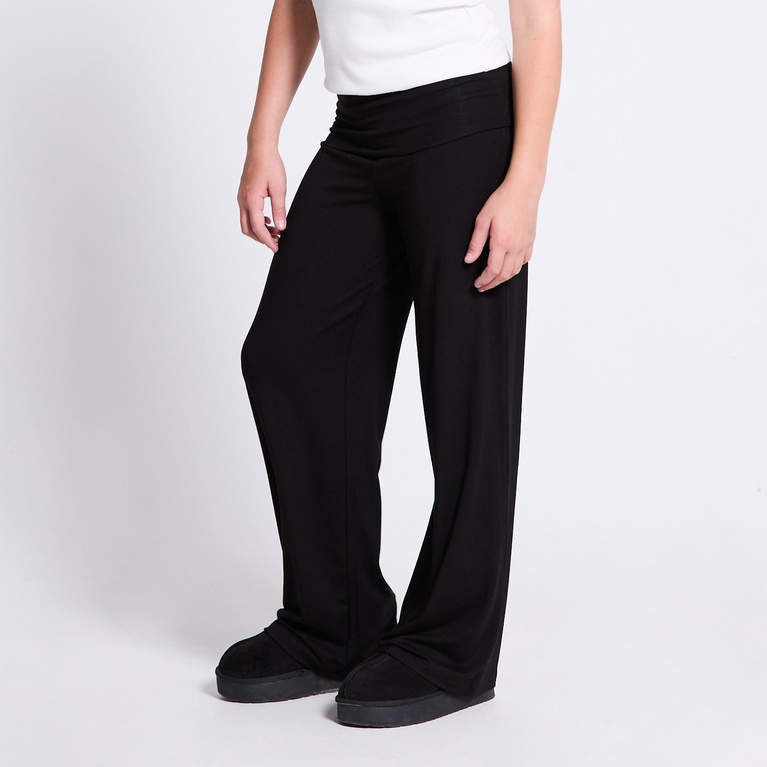 Foldable wide pants "Eleni star" Black